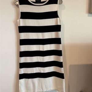 Barneys New York Black and White Striped Dress